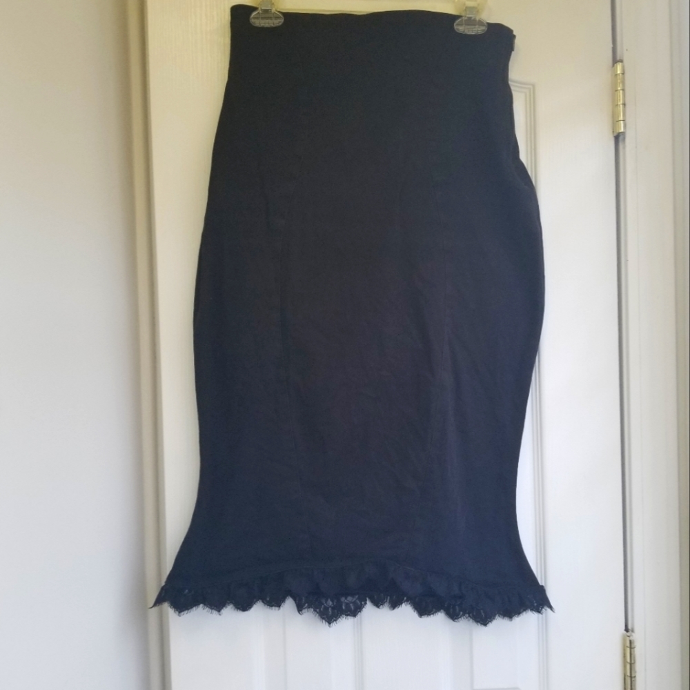 Pinup Couture black lace wiggle flair skirt